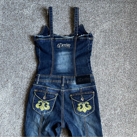 Dereon Denim Jumpsuit Sz M/33” - Picture 5 of 8